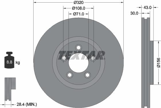 Textar 92158703 - Disc frana aaoparts.ro