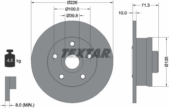 Textar 92153800 - Disc frana aaoparts.ro