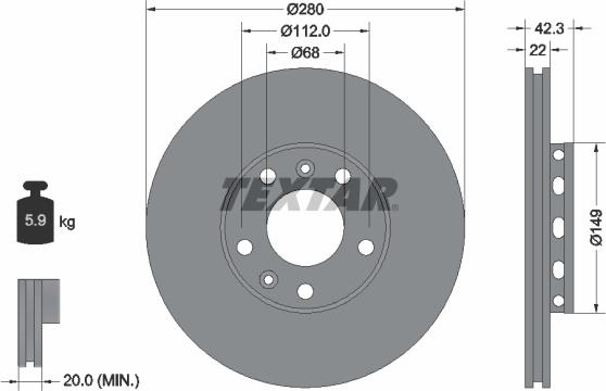 Textar 92152203 - Disc frana aaoparts.ro