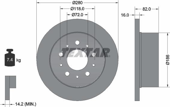 Textar 92157403 - Disc frana aaoparts.ro