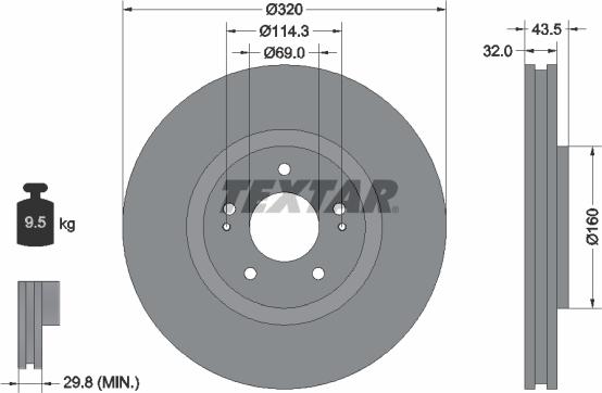 Textar 92169903 - Disc frana aaoparts.ro