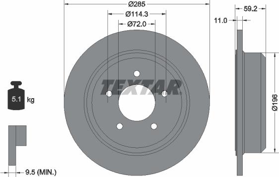 Textar 92169403 - Disc frana aaoparts.ro