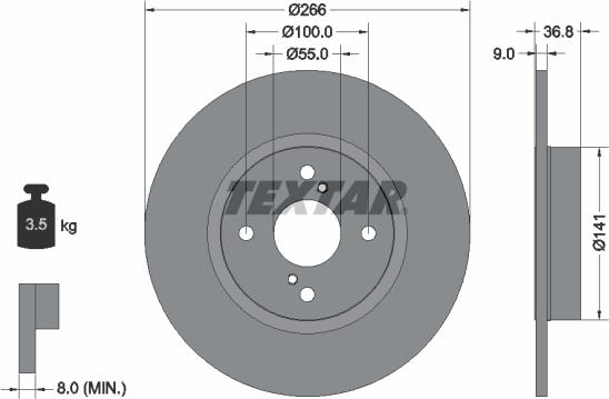 Textar 92169203 - Disc frana aaoparts.ro