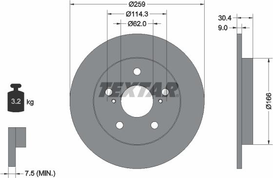 Textar 92164103 - Disc frana aaoparts.ro