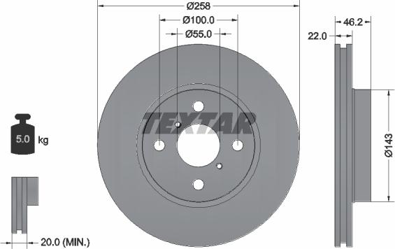 Textar 92164203 - Disc frana aaoparts.ro