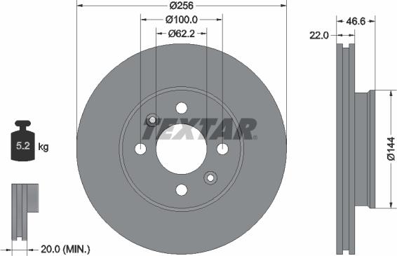 Textar 92164703 - Disc frana aaoparts.ro