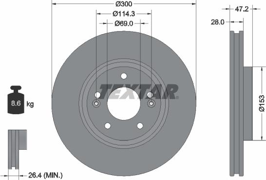 Textar 92166505 - Disc frana aaoparts.ro