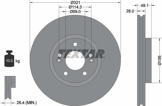 Textar 92166003 - Disc frana aaoparts.ro