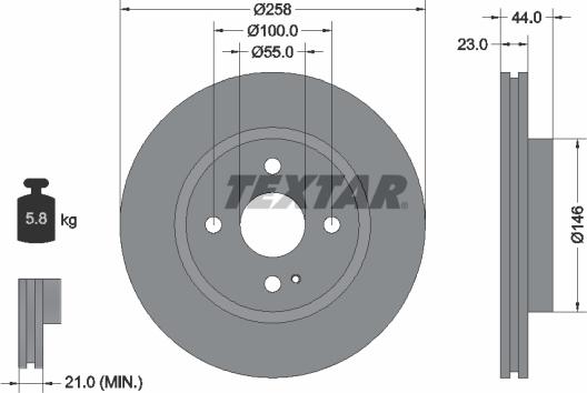 Textar 92166803 - Disc frana aaoparts.ro