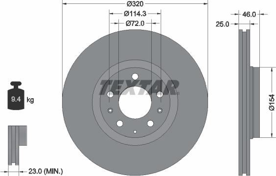 Textar 92166300 - Disc frana aaoparts.ro