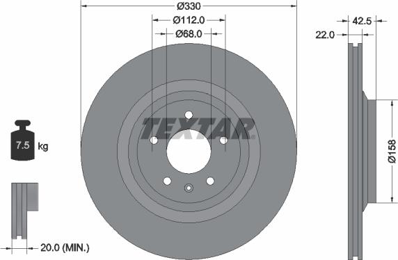 Textar 92160403 - Disc frana aaoparts.ro