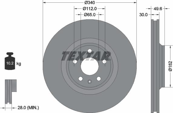 Textar 92160505 - Disc frana aaoparts.ro