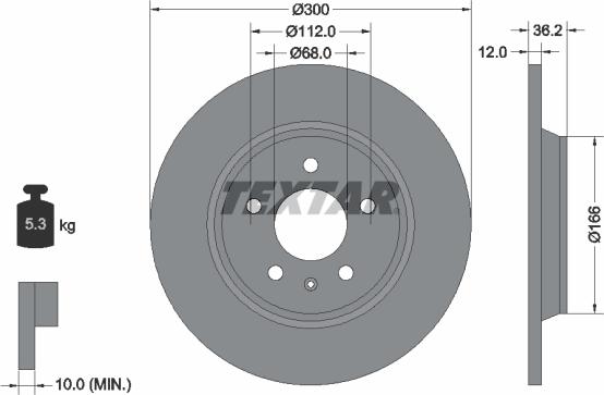 Textar 92160103 - Disc frana aaoparts.ro