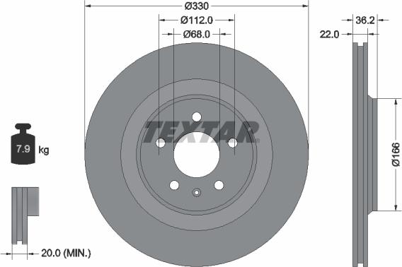 Textar 92160303 - Disc frana aaoparts.ro