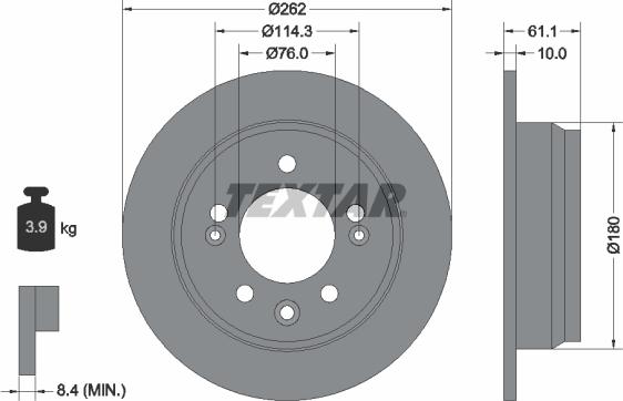 Textar 92161703 - Disc frana aaoparts.ro