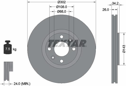 Textar 92168503 - Disc frana aaoparts.ro