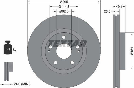 Textar 92168000 - Disc frana aaoparts.ro