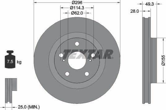 Textar 92168803 - Disc frana aaoparts.ro