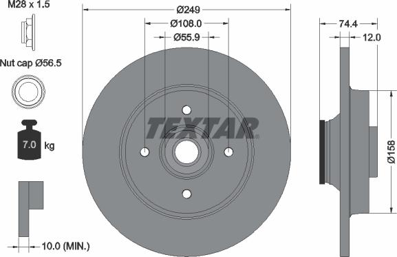 Textar 92168703 - Disc frana aaoparts.ro