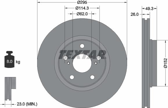 Textar 92163903 - Disc frana aaoparts.ro