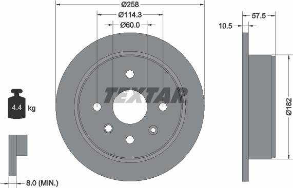 Textar 92163000 - Disc frana aaoparts.ro