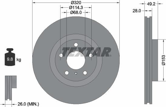 Textar 92162405 - Disc frana aaoparts.ro