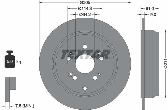 Textar 92162503 - Disc frana aaoparts.ro