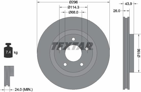 Textar 92167405 - Disc frana aaoparts.ro