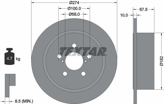 Textar 92167800 - Disc frana aaoparts.ro