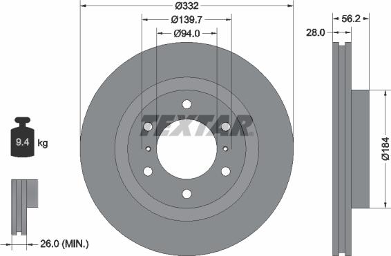 Textar 92167200 - Disc frana aaoparts.ro