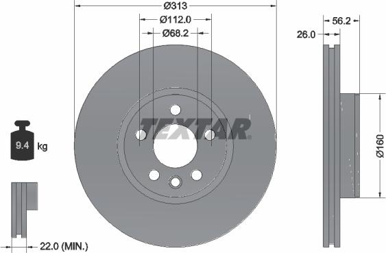 Textar 92109905 - Disc frana aaoparts.ro