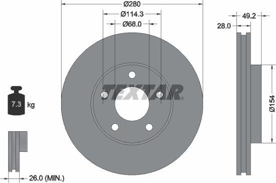 Textar 92109403 - Disc frana aaoparts.ro