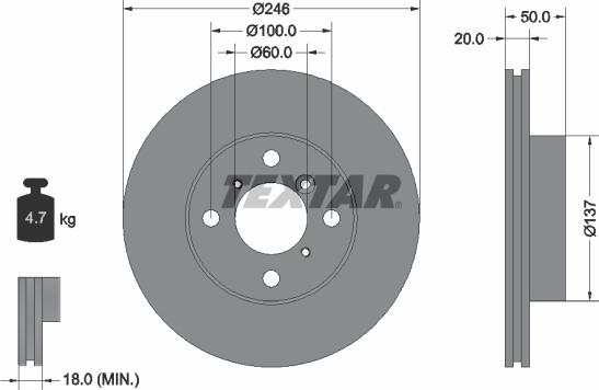 Textar 92104500 - Disc frana aaoparts.ro