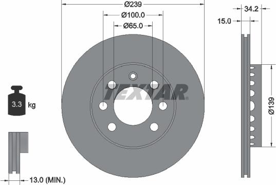 Textar 92106400 - Disc frana aaoparts.ro