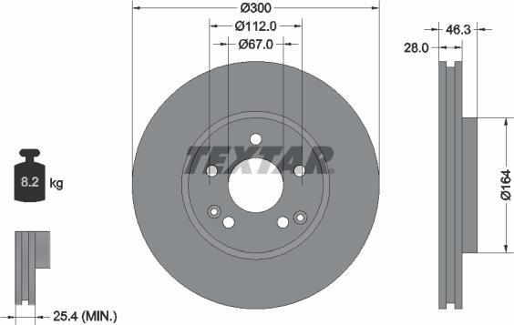 Textar 92106005 - Disc frana aaoparts.ro