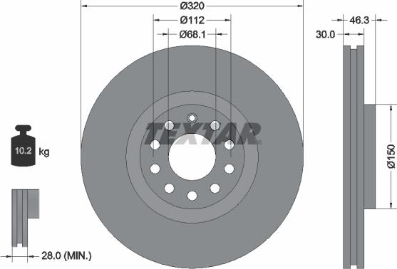 Textar 92106705 - Disc frana aaoparts.ro