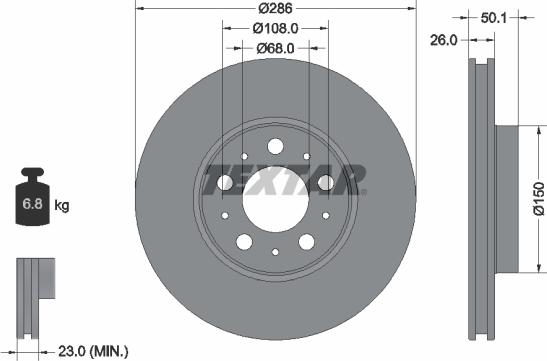 Textar 92100503 - Disc frana aaoparts.ro