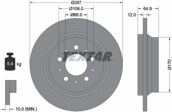 Textar 92100703 - Disc frana aaoparts.ro