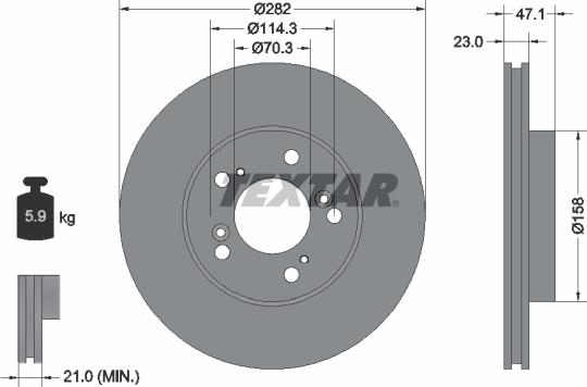 Textar 92101000 - Disc frana aaoparts.ro