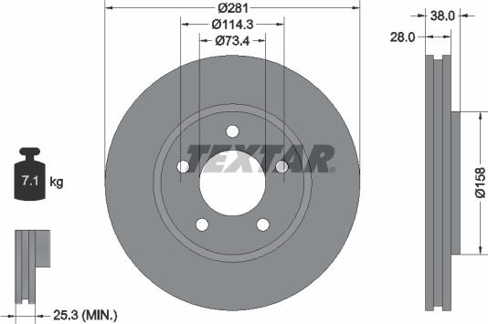 Textar 92108300 - Disc frana aaoparts.ro