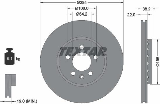 Textar 92103400 - Disc frana aaoparts.ro