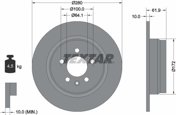 Textar 92103500 - Disc frana aaoparts.ro