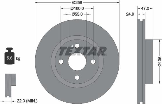 Textar 92103100 - Disc frana aaoparts.ro