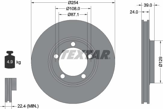 Textar 92102500 - Disc frana aaoparts.ro