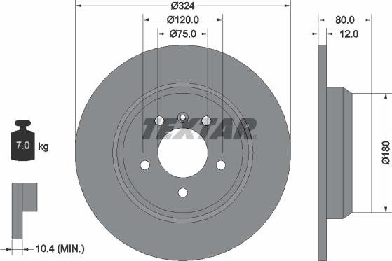 Textar 92107403 - Disc frana aaoparts.ro