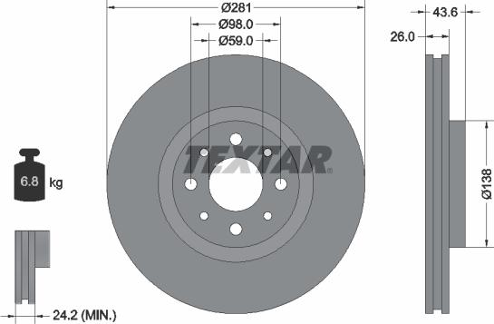 Textar 92107700 - Disc frana aaoparts.ro