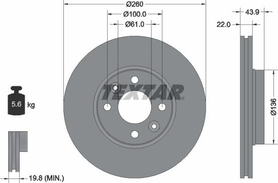 Textar 92119203 - Disc frana aaoparts.ro