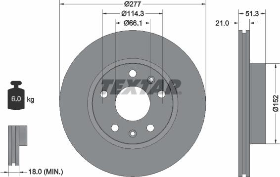 Textar 92115700 - Disc frana aaoparts.ro