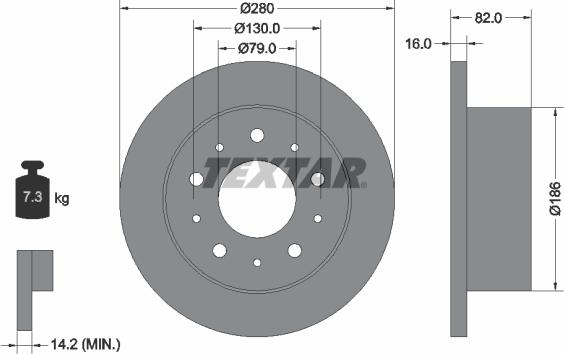 Textar 92116203 - Disc frana aaoparts.ro