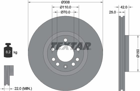 Textar 92110905 - Disc frana aaoparts.ro